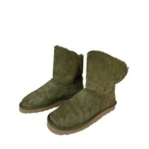 Style & Co Olive Green Suede Shearling Lined Mid-Calf Boots size 7